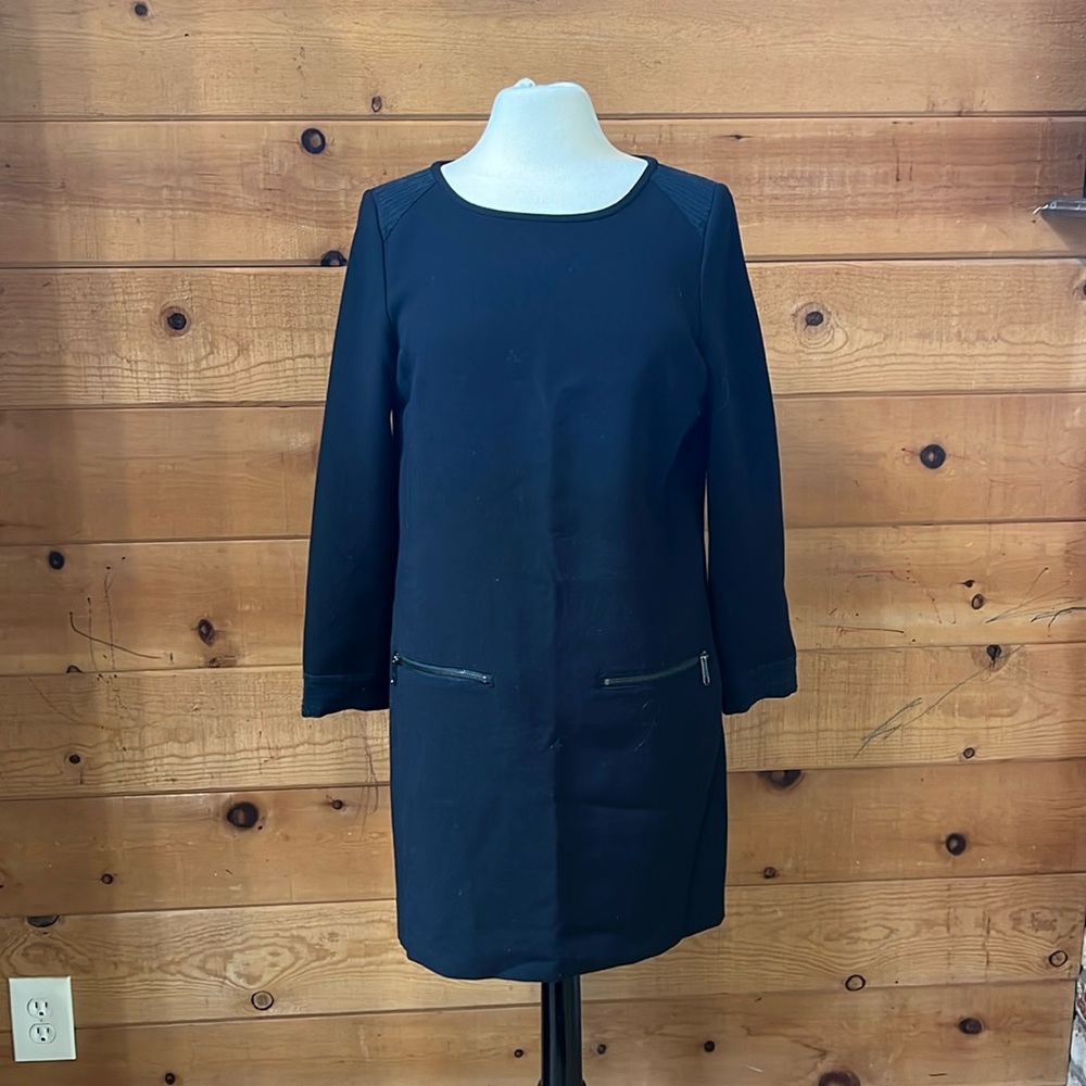 Madewell Black Dress with Zipper Pockets